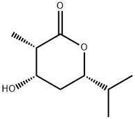 2H-Pyran-2-one,tetrahydro-4-hydroxy-3-methyl-6-(1-methylethyl)-,(3S,4S,6S)-(9CI) Struktur