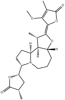 (3S,5S)-5-[(1S,2Z,3aβ,10aα,10bα)-Decahydro-2-(2,5-dihydro-3-methoxy-4-methyl-5-oxofuran-2-ylidene)-1α-methyl-2H-furo[3,2-c]pyrrolo[1,2-a]azepin-8α-yl]-4,5-dihydro-3-methylfuran-2(3H)-one Struktur