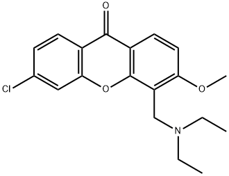 6-Chloro-4-(diethylamino)methyl-3-methoxy-9H-xanthen-9-one Struktur