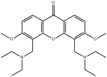 4,5-Bis[(diethylamino)methyl]-3,6-dimethoxy-9H-xanthen-9-one Struktur