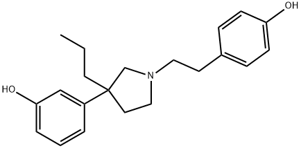 m-[1-(p-Hydroxyphenethyl)-3-propyl-3-pyrrolidinyl]phenol Struktur