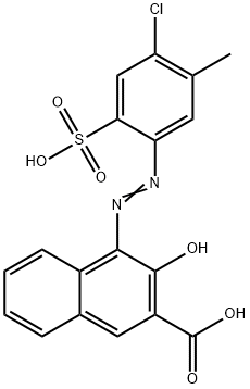 4-[(4-chloro-5-methyl-2-sulphophenyl)azo]-3-hydroxy-2-naphthoic acid Struktur