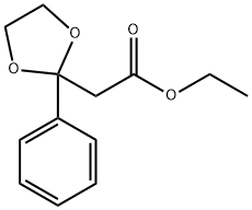 2-Phenyl-1,3-dioxolane-2-acetic acid ethyl ester Struktur