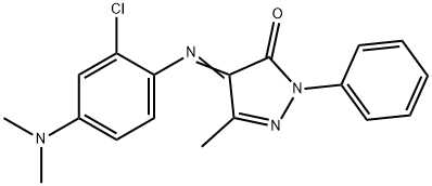 4-[(2-Chloro-4-dimethylaminophenyl)imino]-3-methyl-1-phenyl-2-pyrazolin-5-one Struktur