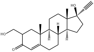 2-(hydroxymethyl)ethisterone Struktur