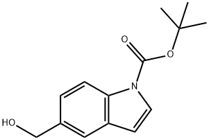 1H-Indole-1-carboxylic acid, 5-(hydroxyMethyl)-, 1,1-diMethylethyl ester Struktur