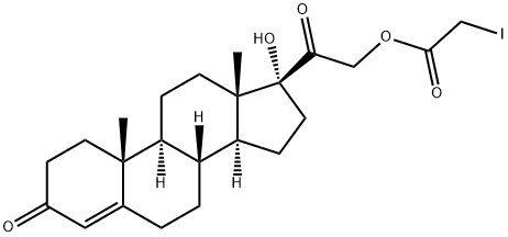 (17S)-21-(Iodoacetoxy)-17-hydroxypregn-4-ene-3,20-dione Struktur