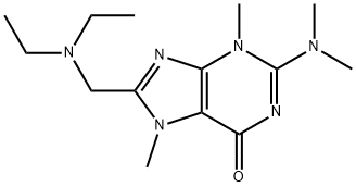 8-[(Diethylamino)methyl]-2-(dimethylamino)-3,7-dihydro-3,7-dimethyl-6H-purin-6-one Struktur