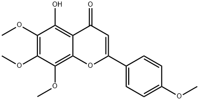 2-(4-メトキシフェニル)-5-ヒドロキシ-6,7,8-トリメトキシ-4H-1-ベンゾピラン-4-オン 化學(xué)構(gòu)造式