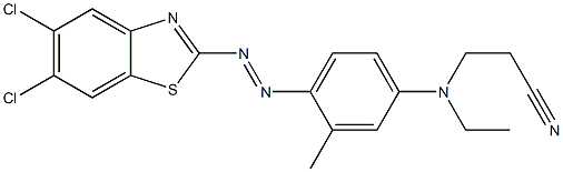 3-[[4-[(5,6-dichloro-2-benzothiazolyl)azo]-3-methylphenyl]ethylamino]propiononitrile  Struktur