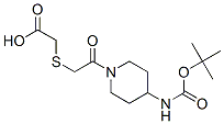 Acetic acid, [[2-[4-[[(1,1-dimethylethoxy)carbonyl]amino]-1-piperidinyl]-2-oxoethyl]thio]- (9CI) Struktur