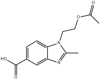 1-(2-ACETOXY-ETHYL)-2-METHYL-1 H-BENZOIMIDAZOLE-5-CARBOXYLIC ACID Struktur