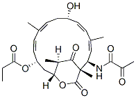 N-[(1S,2R,3E,5E,7S,9E,11E,13S,15R,19R)-7-Hydroxy-1,4,10,19-tetramethyl-17,18-dioxo-13-(1-oxopropoxy)-16-oxabicyclo[13.2.2]nonadeca-3,5,9,11-tetrene-2-yl]-2-oxopropanamide Struktur