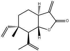 2(3H)-Benzofuranone, 6-ethenylhexahydro-6-methyl-3-methylene-7-(1-meth ylethenyl)-, [3aS-(3aalpha,6alpha,7beta,7abeta)]- Struktur