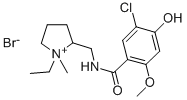 2-((5-Chloro-4-hydroxy-o-anisamido)methyl)-1-ethyl-1-methylpyrrolidini um bromide Struktur