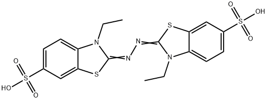 2,2-聯(lián)氮-雙(3-乙基苯并噻唑啉-6-磺酸)二銨鹽, 28752-68-3, 結(jié)構(gòu)式