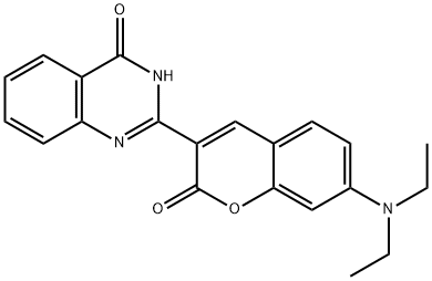 2-[7-(diethylamino)-2-oxo-2H-1-benzopyran-3-yl]quinazolin-4(1H)-one Struktur