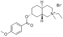 Isoquinolium, 1,2,3,4,4a-alpha,5,6,7,8,8a-beta-decahydro-2-ethyl-7-alp ha-hydroxy-2-methyl-, bromide, p-anisate Struktur