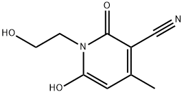 1,2-dihydro-6-hydroxy-1-(2-hydroxyethyl)-4-methyl-2-oxonicotinonitrile  Struktur