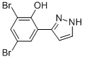 3-(3,5-DIBROMO-2-HYDROXYPHENYL)PYRAZOLE Struktur