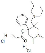 [5-[(dipropylamino)methyl]-1,2,5-trimethyl-4-phenyl-4-piperidyl] propanoate dihydrochloride Struktur