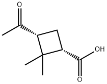 Cyclobutanecarboxylic acid, 3-acetyl-2,2-dimethyl-, (1S,3R)- (9CI), 288848-24-8, 結構式