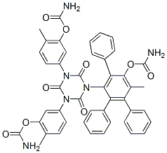 triphenyl [(2,4,6-trioxo-1,3,5-triazine-1,3,5(2H,4H,6H)-triyl)tris(6-methyl-3,1-phenylene)]tricarbamate Struktur