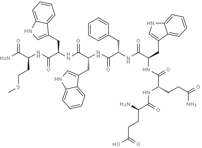 (D-GLU5,D-TRP7,9,10)-SUBSTANCE P (5-11) Structure