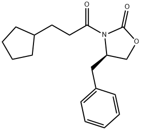 (R)-4-BENZYL-3-(3-CYCLOPENTYL-PROPIONYL)-OXAZOLIDIN-2-ONE Struktur