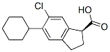 (1S)-6-chloro-5-cyclohexyl-2,3-dihydro-1H-indene-1-carboxylic acid Struktur