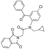 N-(2-benzoyl-4-chlorophenyl)-N-(cyclopropylmethyl)-1,3-dihydro-1,3-dioxo-2H-isoindole-2-acetamide Struktur