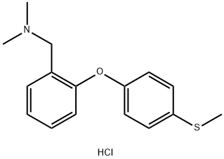 N,N-DIMETHYL-2-[4-(METHYLSULFANYL)PHENOXY]BENZYLAMINE HYDROCHLORIDE Struktur