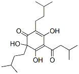 3,5,6-Trihydroxy-2,6-bis(3-methylbutyl)-4-(3-methyl-1-oxobutyl)-2,4-cyclohexadien-1-one Struktur