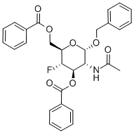 BENZYL 2-ACETAMIDO-3,6-DI-O-BENZOYL-2,4-DIDEOXY-4-FLUORO-ALPHA-D-GLUCOPYRANOSIDE Struktur