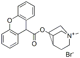 (1-methyl-1-azoniabicyclo[2.2.2]oct-8-yl) 9H-xanthene-9-carboxylate br omide Struktur