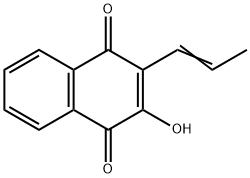 2-Hydroxy-3-(1-propenyl)-1,4-naphthoquinone Struktur