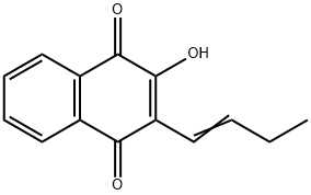 2-(1-Butenyl)-3-hydroxy-1,4-naphthoquinone Struktur