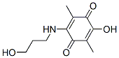 2-Hydroxy-5-[(3-hydroxypropyl)amino]-3,6-dimethyl-1,4-benzoquinone Struktur