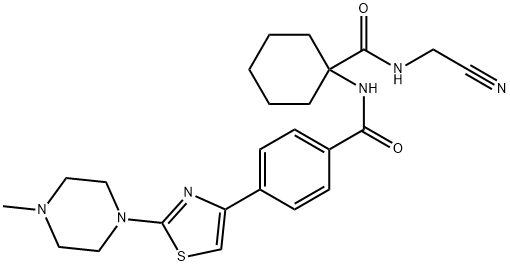 N-[1-[[(Cyanomethyl)amino]carbonyl]cyclohexyl]-4-[2-(4-methyl-1-piperazinyl)-4-thiazolyl]benzamide Struktur