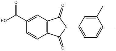 2-(3,4-DIMETHYL-PHENYL)-1,3-DIOXO-2,3-DIHYDRO-1H-ISOINDOLE-5-CARBOXYLIC ACID Struktur