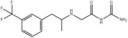 1-(alpha-Methyl-m-trifluoromethylphenethylamino)acetylurea Struktur