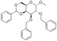 Methyl-4,6-di-O-benzylidene-2,3-di-O-benzyl-α-D-galactopyranoside Struktur