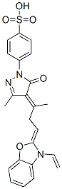 4-[4-[4-(3-ethyl-benzoxazol-2(3H)-ylidene)buten-2-ylidene]-4,5-dihydro-3-methyl-5-oxo-1H-pyrazol-1-yl]benzenesulphonic acid Struktur