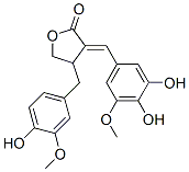 3-[(3,4-Dihydroxy-5-methoxyphenyl)methylene]-4,5-dihydro-4-[(4-hydroxy-3-methoxyphenyl)methyl]furan-2(3H)-one Struktur