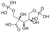 2-carboxyribitol 1,5-bisphosphate Struktur