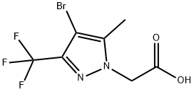 [4-bromo-5-methyl-3-(trifluoromethyl)-1H-pyrazol-1-yl]acetic acid Struktur