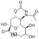 (2S,4S,5R,6R)-5-acetamido-4-acetyloxy-2-hydroxy-6-[(1S,2R)-1,2,3-trihydroxypropyl]oxane-2-carboxylic acid Struktur