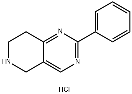 PYRIDO[4,3-D]PYRIMIDINE, 5,6,7,8-TETRAHYDRO-2-PHENYL-, MONOHYDROCHLORIDE Struktur