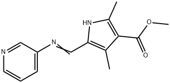 1H-Pyrrole-3-carboxylicacid,2,4-dimethyl-5-[(3-pyridinylimino)methyl]-,methylester(9CI) Struktur