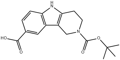 1,3,4,5-TETRAHYDRO-PYRIDO[4,3-B]INDOLE-2,8-DICARBOXYLIC ACID 2-TERT-BUTYL ESTER Struktur